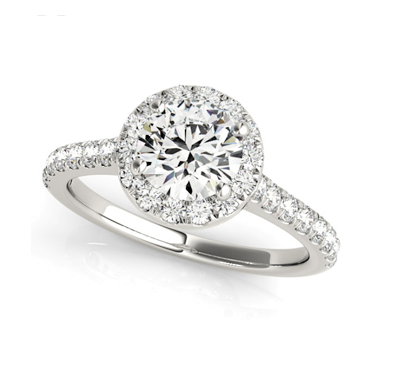 Diamond Halo Ring 5/8 Carat Total Weight