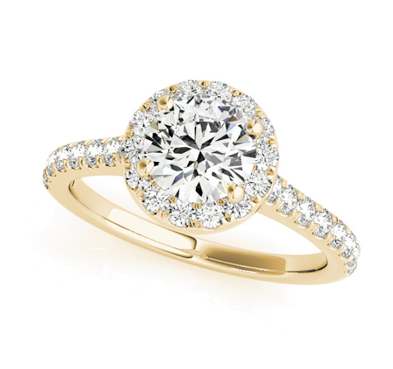 Diamond Halo Ring 5/8 Carat Total Weight