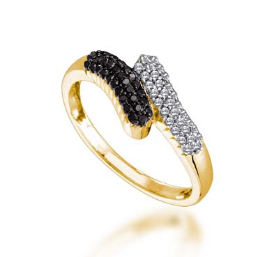 Black Diamond Ring 1/4 Carat Total Weight