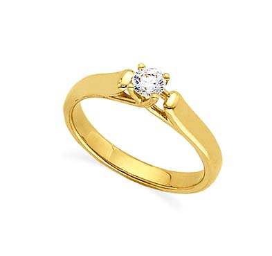 Diamond Solitaire Engagement Ring 1/4 Carat Total Weight