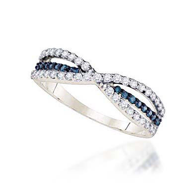 Ladies Blue Diamond Fashion Band 1/2 Carat Total Weight 1/2 Carat Total Weight