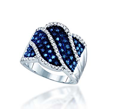 Blue Diamond Ring 3/4 Carat Total Weight 3/4 Carat Total Weight