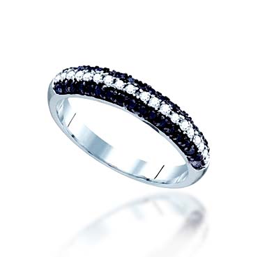 Black and White Diamond Fashion Ring 1/2 Carat Total Weight 1/2 Carat Total Weight