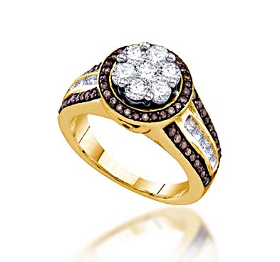 Ladies Champagne Diamond Fashion Ring 1.39 Carat Total Weight