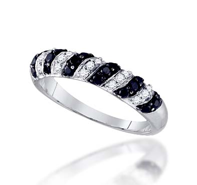 Ladies Black Diamond Fashion Band 1/2 Carat Total Weight 0.51 Carat Total Weight