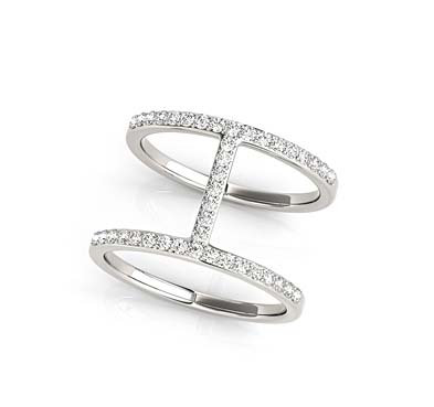 H Curve Diamond Ring 3/8 Carat Total Weight