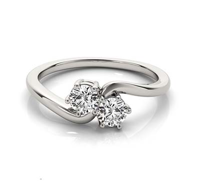 Stylish 2 Stone Diamond Ring 1/4 Carat Total Weight