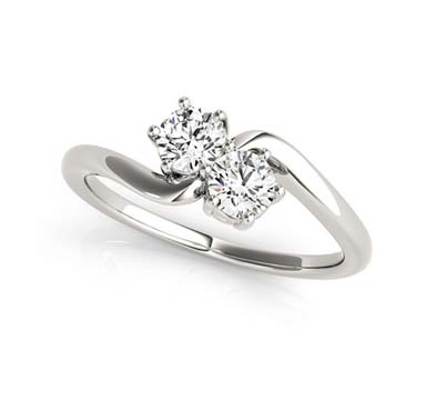 Stylish 2 Stone Diamond Ring 1/4 Carat Total Weight