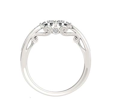 2 Stone Scripted Diamond Ring 3/8 Carat Total Weight