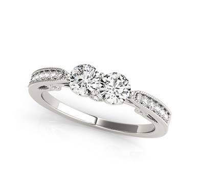 2 Stone Scripted Diamond Ring 3/8 Carat Total Weight