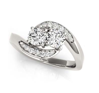 2 Stone Graduating Diamond Ring 1/3 Carat Total Weight