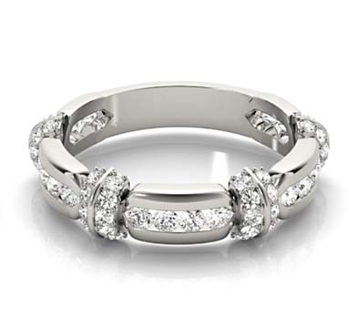 Stackable Channel Sets Diamond Ring 1/4 Carat Total Weight