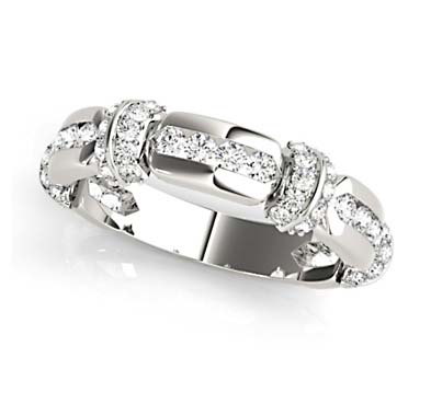 Stackable Channel Sets Diamond Ring 1/4 Carat Total Weight