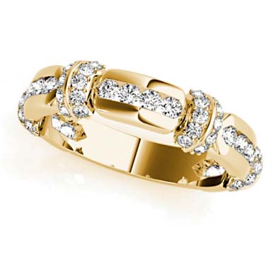 Stackable Channel Sets Diamond Ring 1/4 Carat Total Weight