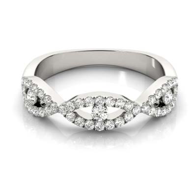 Diamond Swirl Stackable Ring 1/3 Carat Total Weight