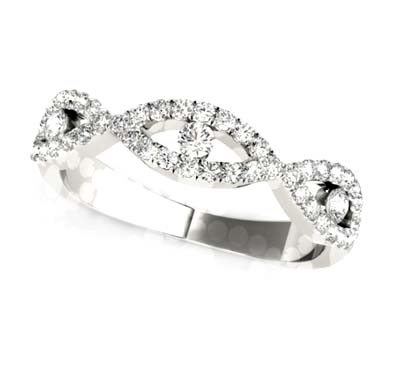 Diamond Swirl Stackable Ring 1/3 Carat Total Weight