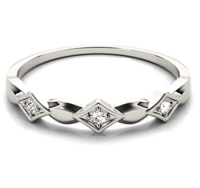 Contemporary Diamond Accented Stackable Ring 0.03 Carat Total Weight