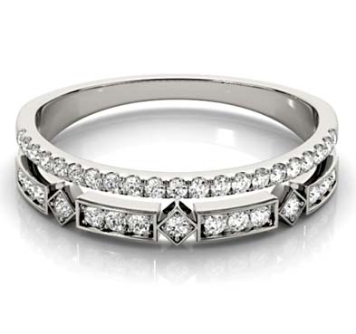 Double Row Stackable Diamond Ring .15 Carat Total Weight