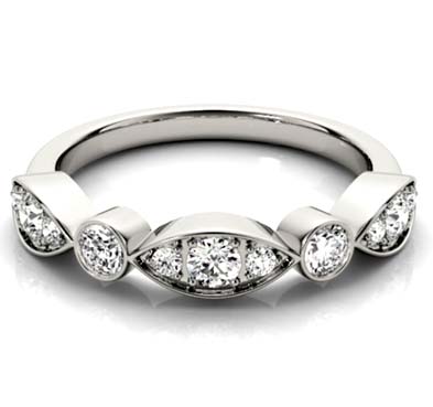 Center 3 Stone Stackable Diamond Ring 3/8 Carat Total Weight