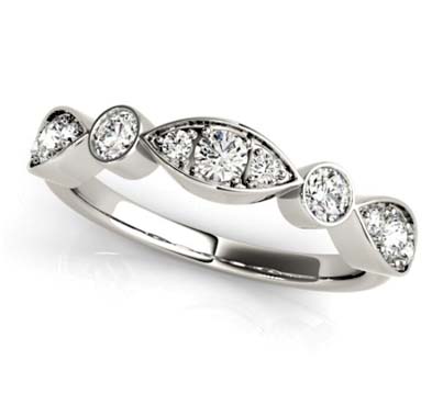 Center 3 Stone Stackable Diamond Ring 3/8 Carat Total Weight