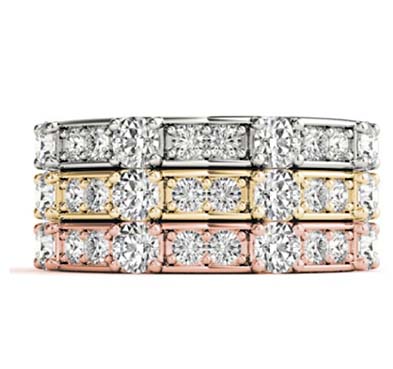 Alternating 2 Stone Stackable Ring 5/8 Carat Total Weight