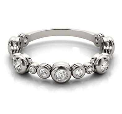 Graduating Diamond Bezel Stackable Ring 3/8 Carat Total Weight