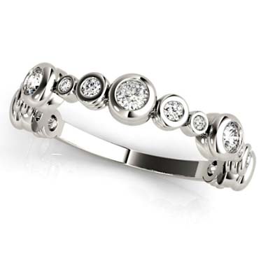 Graduating Diamond Bezel Stackable Ring 3/8 Carat Total Weight