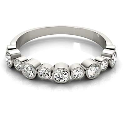 Alternating Diamond Bezel Stackable Ring 1/2 Carat Total Weight