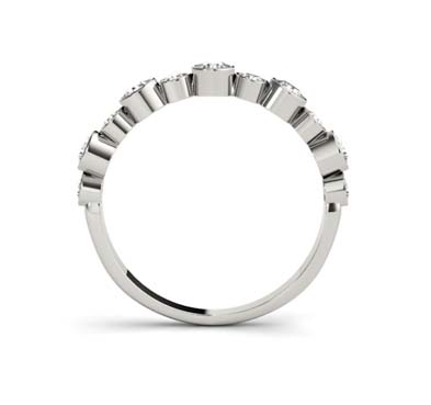 Alternating Diamond Bezel Stackable Ring 1/2 Carat Total Weight