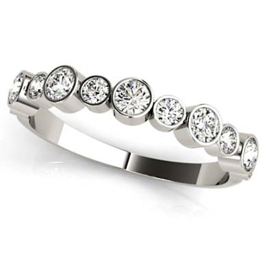 Alternating Diamond Bezel Stackable Ring 1/2 Carat Total Weight