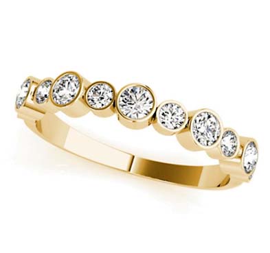 Alternating Diamond Bezel Stackable Ring 1/2 Carat Total Weight