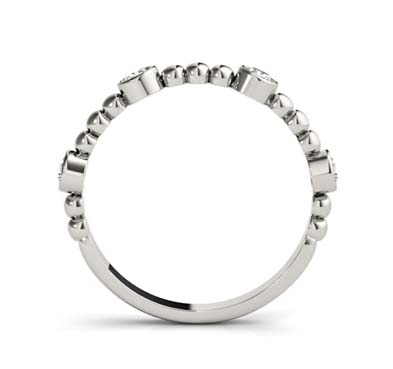 4 Stone Diamond Bezel Stackable Ring 1/4 Carat Total Weight