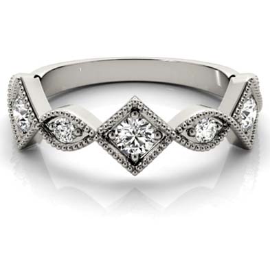 Exotic Stackable Diamond Ring 3/8 Carat Total Weight