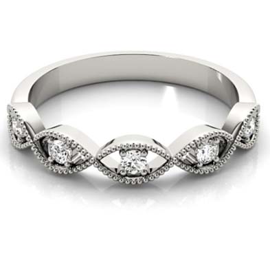 Swirling Diamond Stackable Ring .15 Carat Total Weight