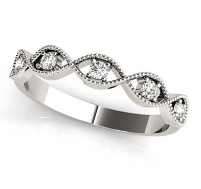 Swirling Diamond Stackable Ring .15 Carat Total Weight