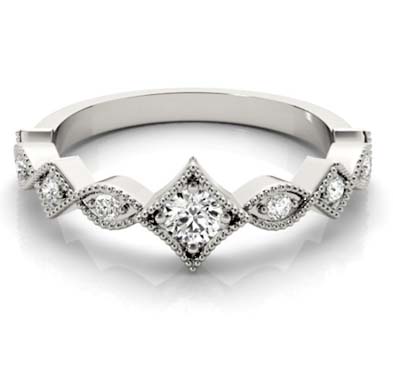 Diamond Crown Stackable Ring 1/4 Carat Total Weight