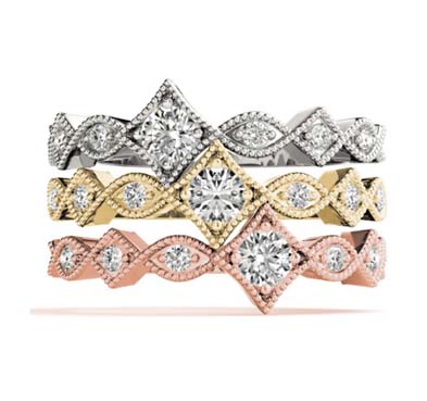 Diamond Crown Stackable Ring 1/4 Carat Total Weight