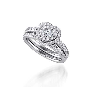 Diamond Fashion Bridal Set Ring 3/4 Carat Total Weight