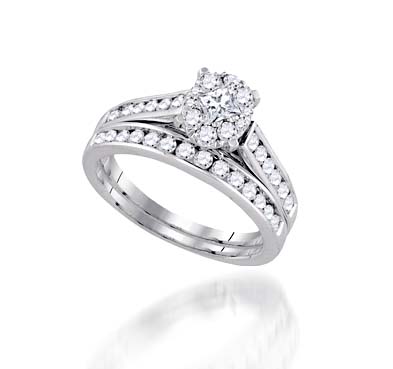Monaco Diamond Collection Bridal Set Ring 1.0 Carat Total Weight