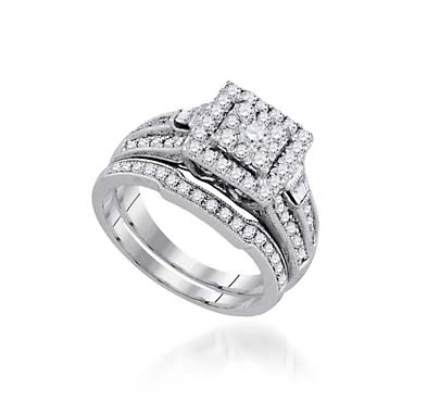 Diamond Fashion Bridal Set Ring 1.0 Carat Total Weight