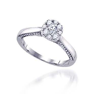 Diamond Floral Solitaire Ring 1/2 Carat Total Weight