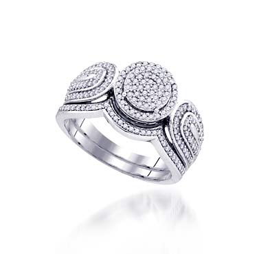 Micro Pave Diamond Vintage Ring 1/2 Carat Total Weight