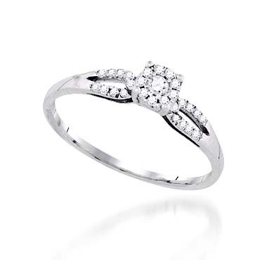 Mini Halo Style Fashion Ring 0.14 Carat Total Weight