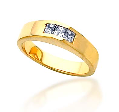 Mens 3 Stone Diamond Ring [9611B] | USA Jewels