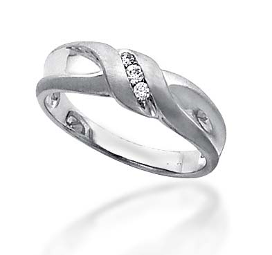 Men's 3 Stone Diamond RIng Ring 1/10 Carat Total Weight