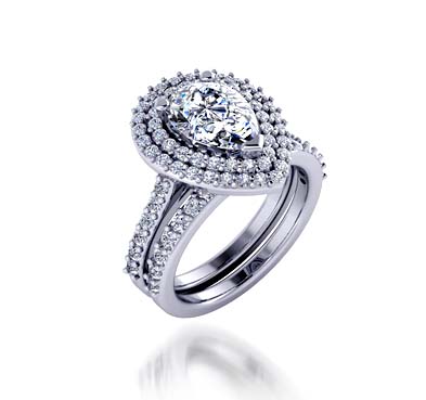 Ladies Double Halo Wedding/Anniversary Ring 2.08 Carat Total Weight