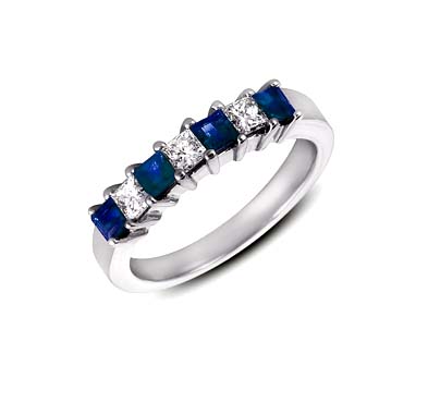 sapphire diamond band