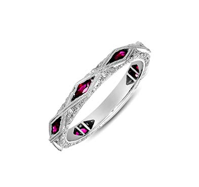 Ruby and Diamond Band 1.04 Carat Total Weight