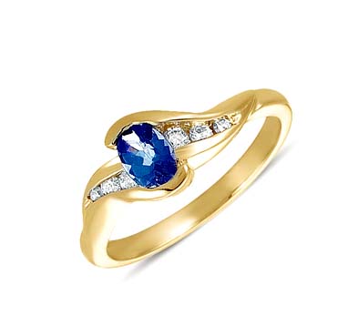 Tanzanite & Diamond Ring 0.64 Carat Total Weight