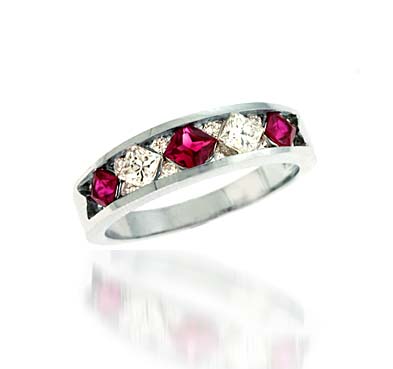 Ruby & Diamond Ring 1.1 Carat Total Weight